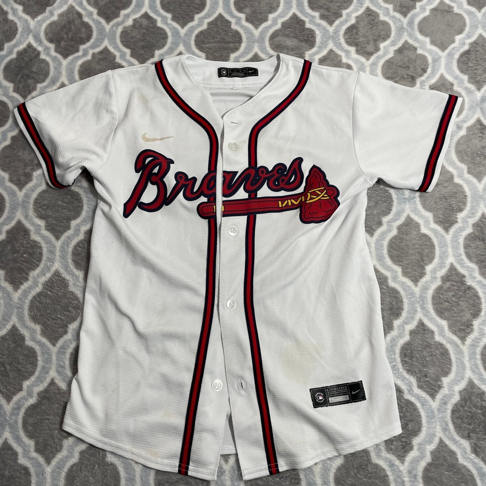 Nike Baseball Jersey Kids M White Atlanta Braves Spencer Strider 99 Home Jersey